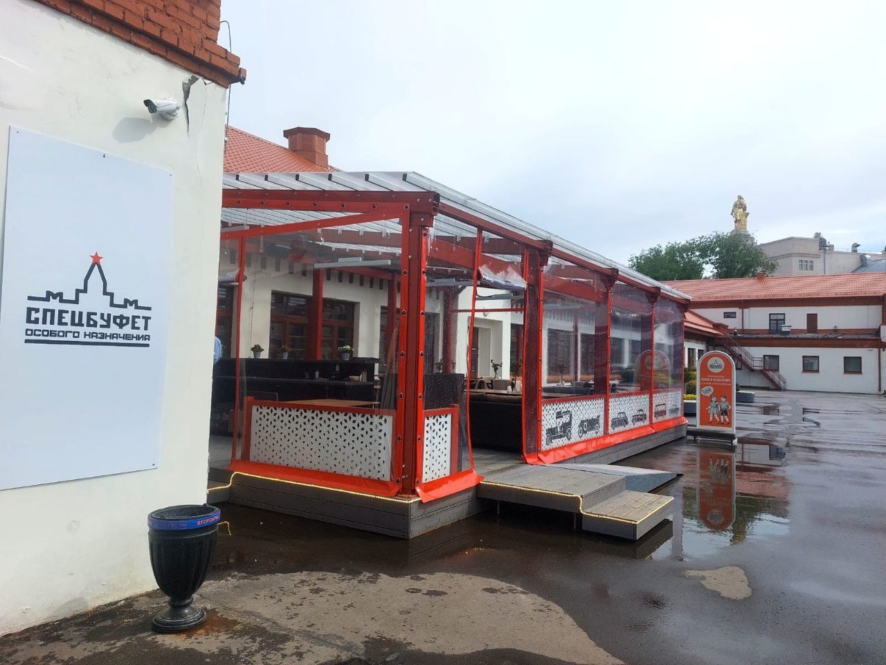 ПВХ шторы для летней террасы кафе в Зарайске